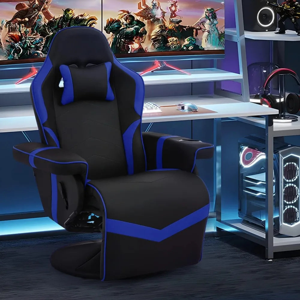 360° Swivel Gaming Recliner Chair, with Adjustable Backrest,