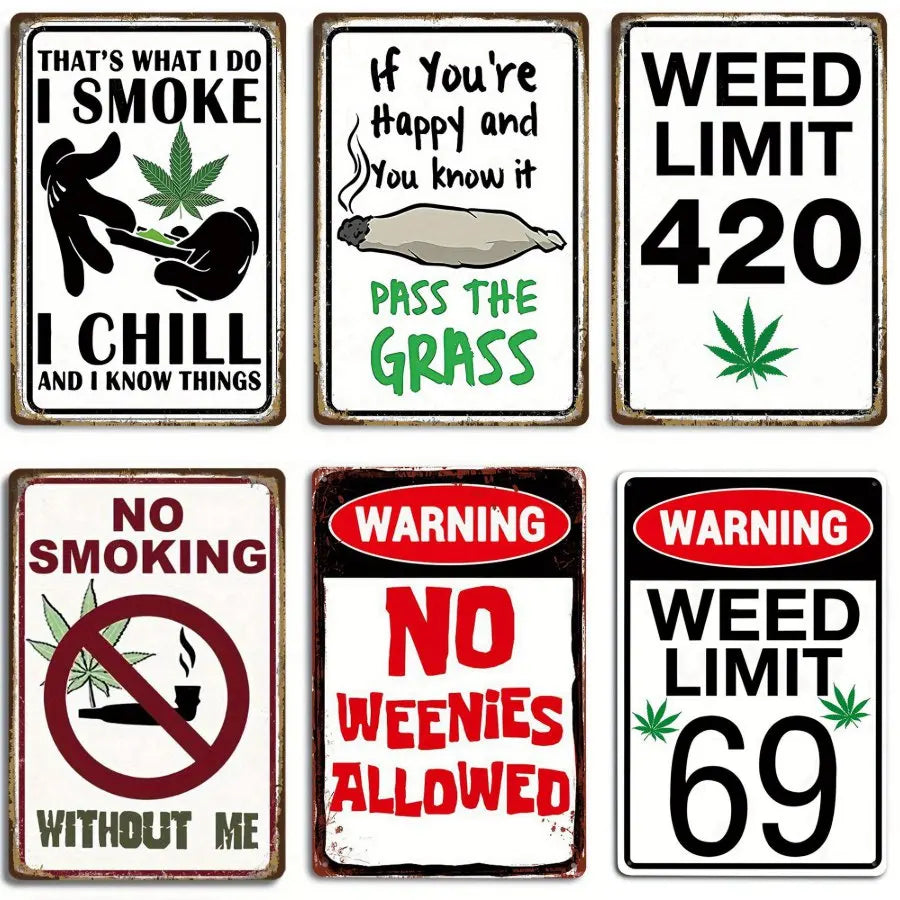 The Doobie Den Lets Get Lit Metal Tin Sign,