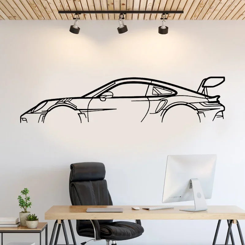 Car Silhouette Wall Art Sticker Vinyl