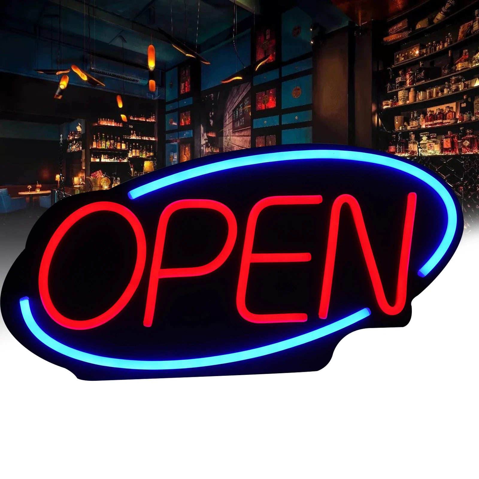 "Open" Wall-Mounted Bar Light Sign,