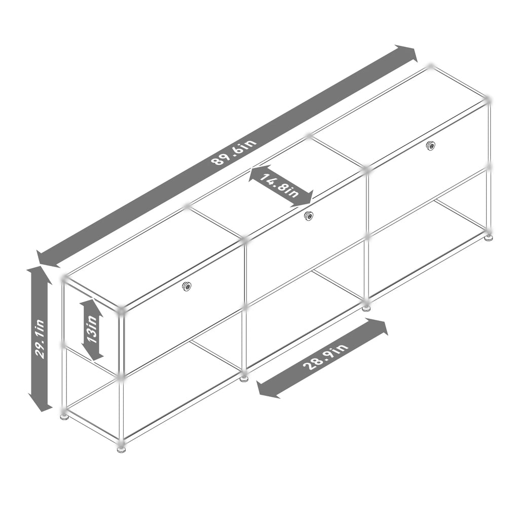 Storage Cabinet Stainless Metal Organizer TV Stand