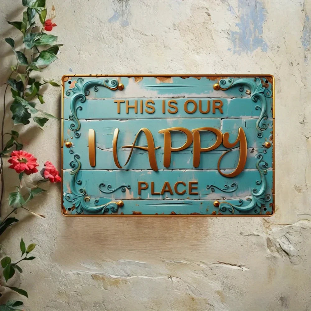 Vintage Metal Sign This Is Our Happy Place