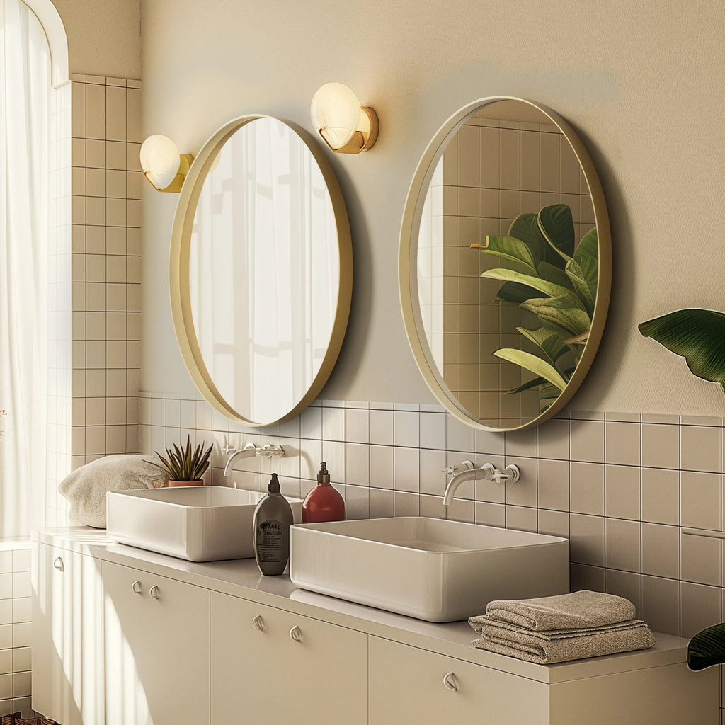 Bathroom, Gold Framed Mirror for Wall