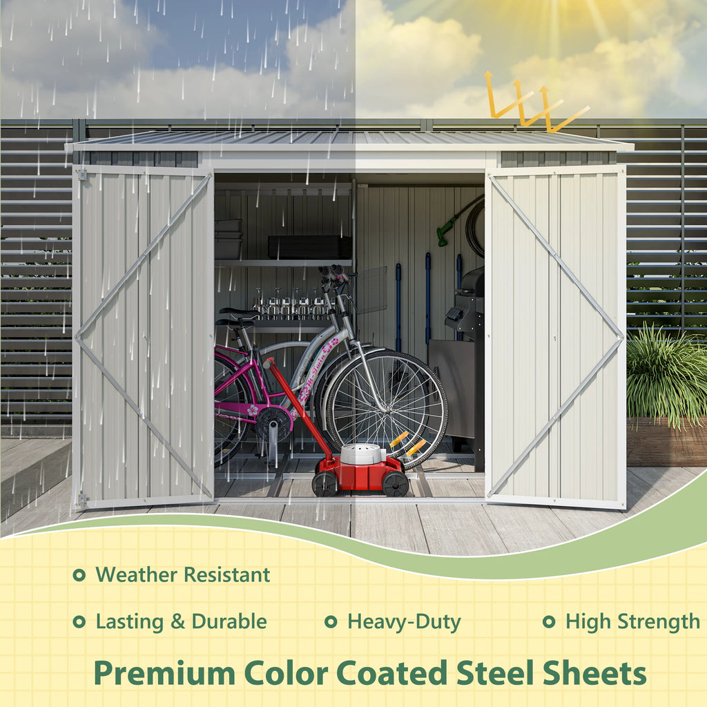 6 x 8 FT Metal Outdoor Storage Shed