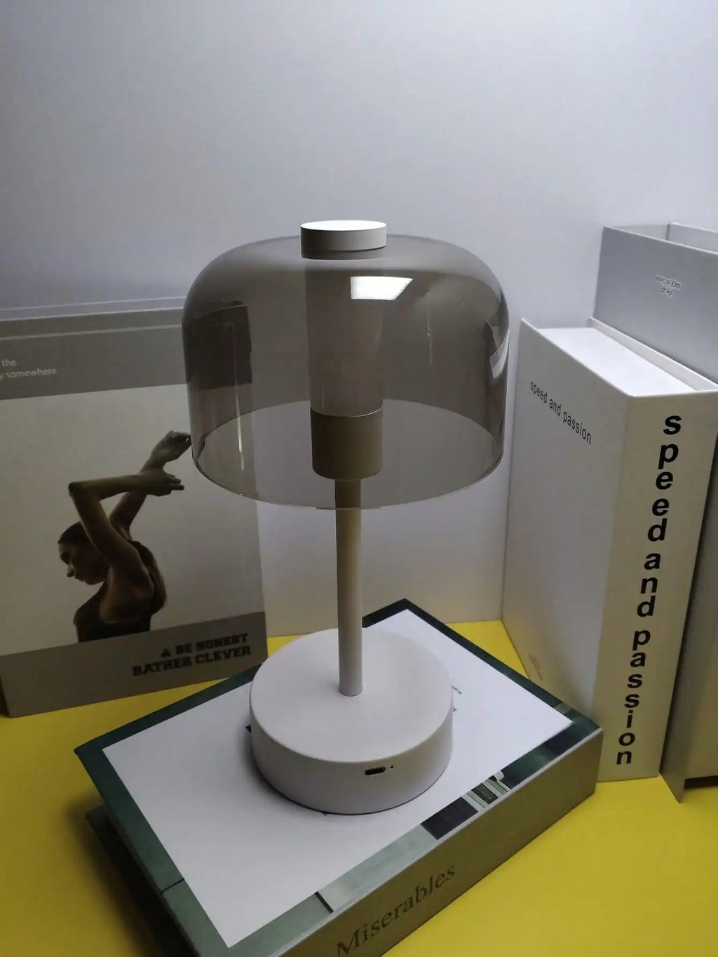 1PC Metal & Acrylic USB Rechargeable LED  3-Color Dimmable