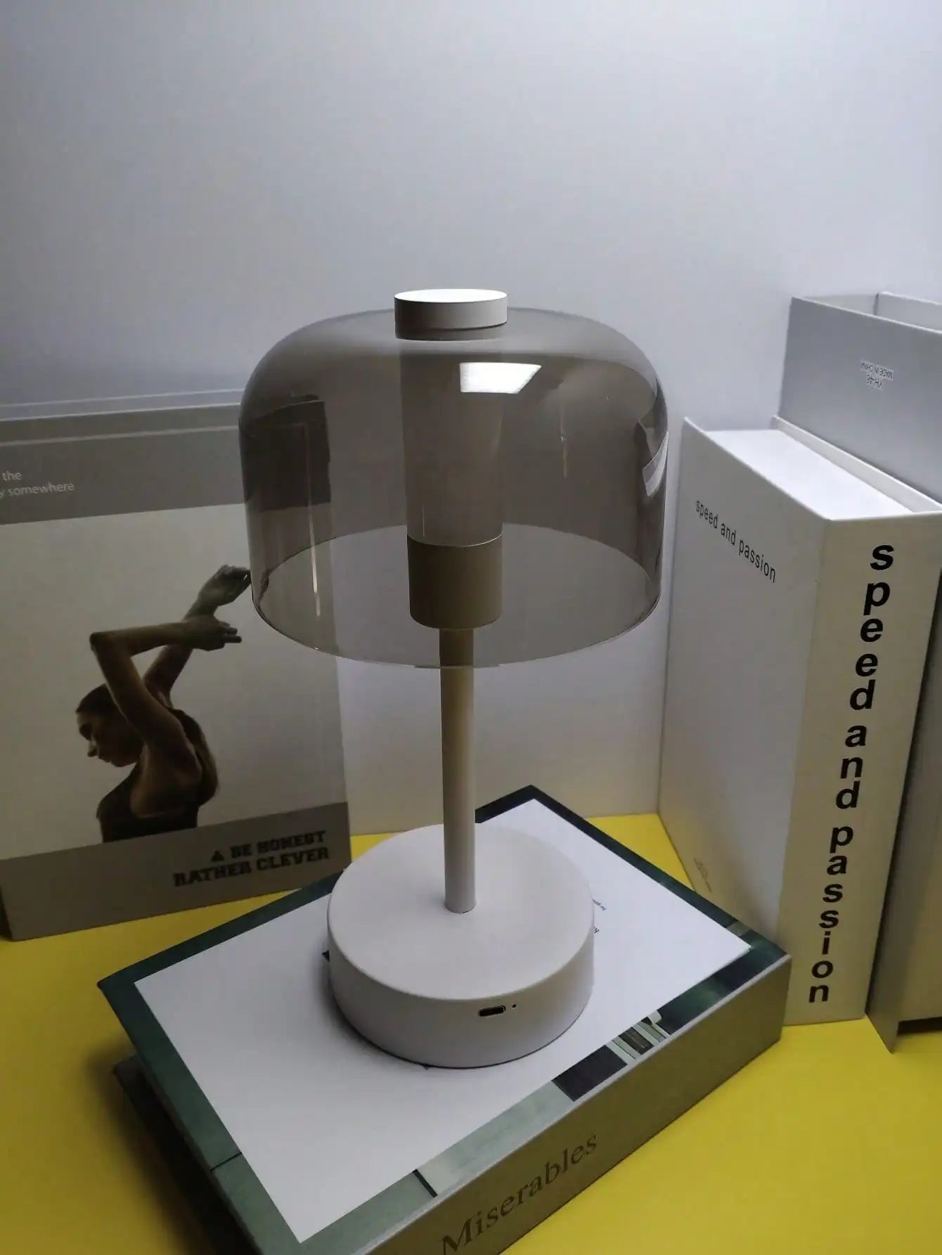 1PC Metal & Acrylic USB Rechargeable LED  3-Color Dimmable