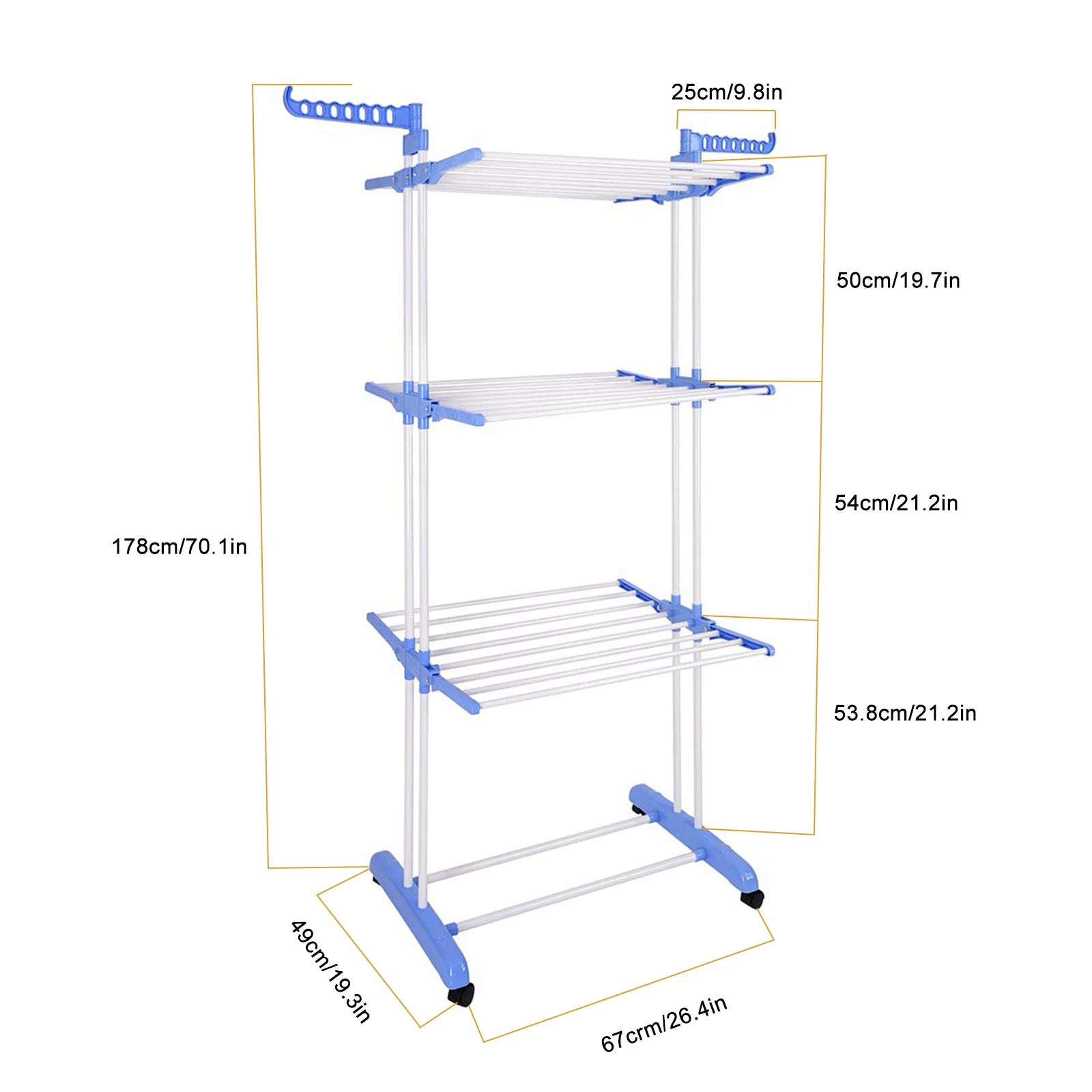4-Tier Clothes Drying Rack Foldable Wing
