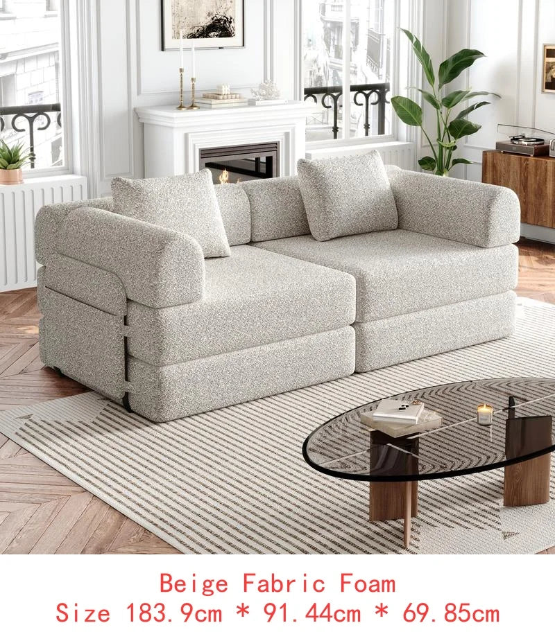 8-Seater Convertible Chenille Sofa Bed