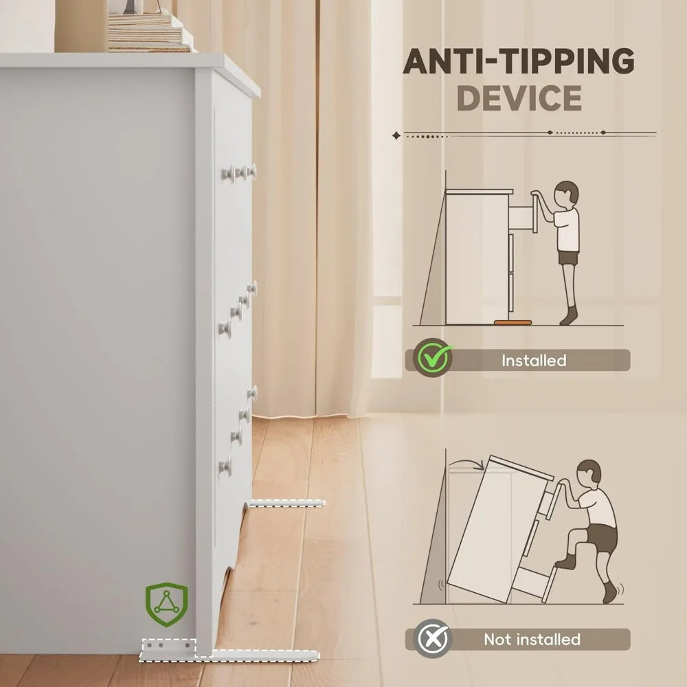 7 Wood Dresser Chest of Drawers