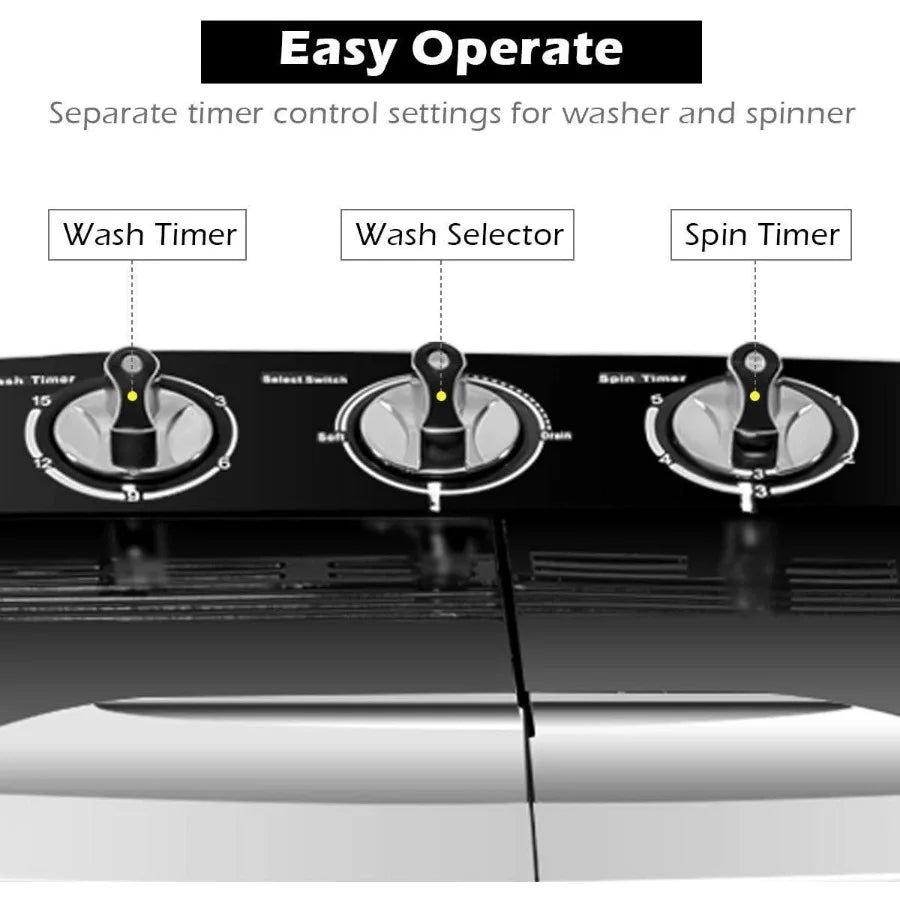 Portable Compact 13 Lbs Mini Twin Tub Washing Machine