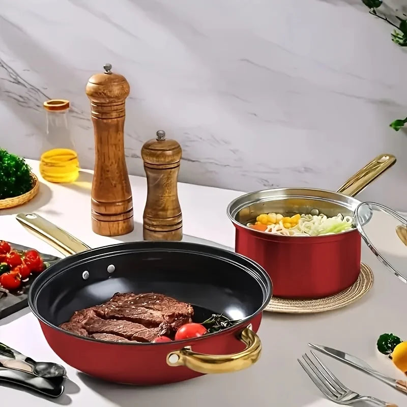 12-Piece Nonstick Fry Pan Set - Stainless Steel